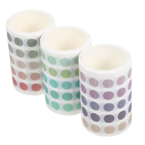 DOITOOL 3 Rollen Polka Dot -Aufkleberband Washi-Tape-Etiketten kleine Punktaufkleber Sammelklebeband Planer -Aufkleber Scrapbook -Verzierungen dekorative runde Etiketten Buntes Band Papier von DOITOOL