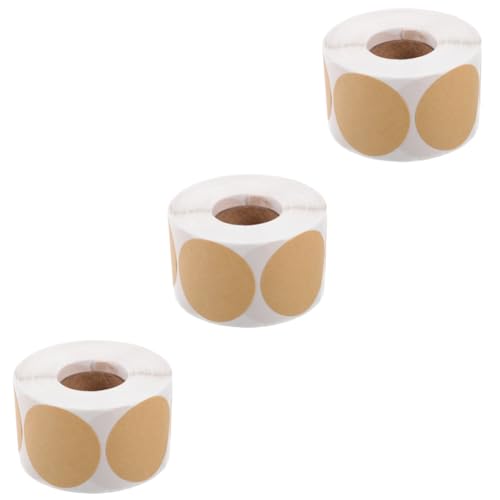 DOITOOL 3 Rollen Runde Selbstklebende Aufkleber Beschriftbare Geschenketiketten für Klassifizierung Büro Zuhause DIY und Starke Haftung Praktische Nutzung von DOITOOL