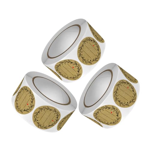 DOITOOL 3 Rollen Runde Selbstklebende Etiketten für Einmachgläser mit Aufklebern für Marmelade Gewürze und Backwaren Abnehmbar Wiederverwendbar Design für Ihre Küche von DOITOOL