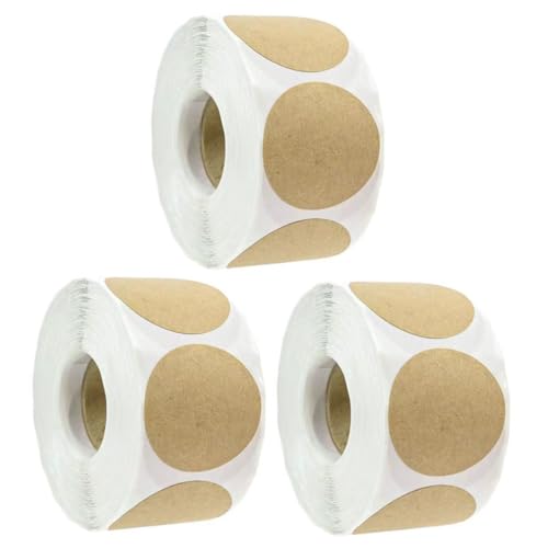 DOITOOL 3 Rollen Runder Etikettenaufkleber Klebestreifen ästhetisch Verpackung sortiert klebrig selbstklebende Aufkleber empfindliche Dichtungsaufkleber Kraftpapier Brown DOITOOL 3 Rollen Runder Etikettenaufkleber Klebestreifen ästhetisch Verpackung sortiert klebrig selbstklebende Aufkleber empfindliche Dichtungsaufkleber Kraftpapier Brown von DOITOOL