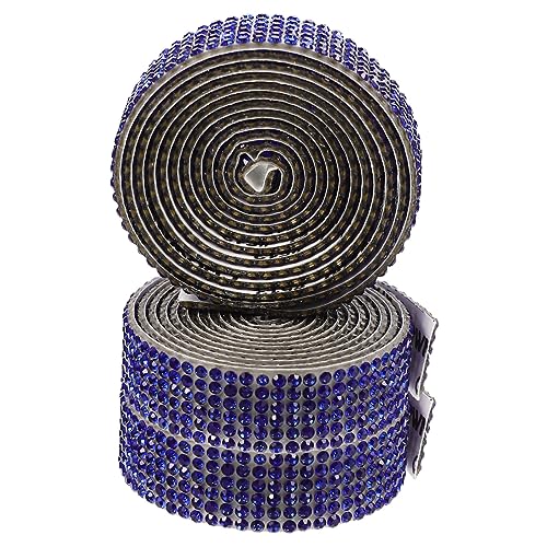 DOITOOL 3 Rollen Strassstreifen Trimmen Bänder Für Handwerk Kleidung Edelsteine Nähen Bänder Zum Verpacken Verzierungen Für Das Handwerk Strassband Selbstklebend Glas Blue von DOITOOL