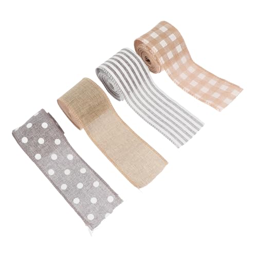 DOITOOL 3 Rollen Teiliges Robuste Leinenschleifenband aus Flachs für Weihnachtsgeschenke DIY Verpackung Dekoration Geschenkband in Reiner Farbe für Kränze Blumen Arrangements von DOITOOL