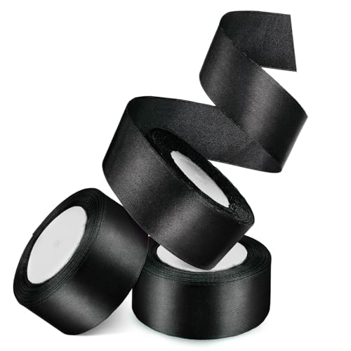 DOITOOL 3 Rollen Verpackung Band Breit Bänder Zum Basteln Schüttgut Farbig Party Strauß Hochzeitsdeko Geschenkband Bänder Für Handwerk Polyester Black DOITOOL 3 Rollen Verpackung Band Breit Bänder Zum Basteln Schüttgut Farbig Party Strauß Hochzeitsdeko Geschenkband Bänder Für Handwerk Polyester Black von DOITOOL