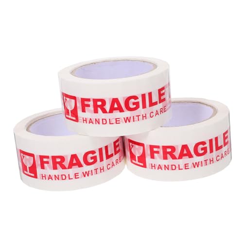 DOITOOL 3 Rollen Warnband sich bewegendes Band Schild Zerbrechliche Bänder bewegen Das zerbrechliches Packband für Klebeband Kleinunternehmensbedarf Vorsichtsband zerbrechliches Band hoch von DOITOOL