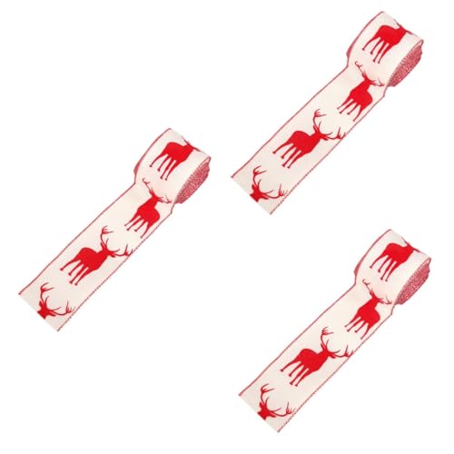 DOITOOL 3 Rollen Weihnachtsschleife Band Breit Weißes Rentier Motiv Langlebiges Dekoband für Weihnachtsbaum DIY Geschenkverpackung Party und Festivaldeko Geruchsneutral Farbecht DOITOOL 3 Rollen Weihnachtsschleife Band Breit Weißes Rentier Motiv Langlebiges Dekoband für Weihnachtsbaum DIY Geschenkverpackung Party und Festivaldeko Geruchsneutral Farbecht von DOITOOL