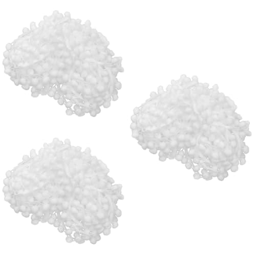 DOITOOL 3 Rollen Weißes Pompon Bordüre Durchmesser Yards Diy Dekoration für Vorhänge Tischdecken Handarbeiten Langlebiges Bastelzubehör für Kreative Projekte und Persönliche Gestaltung von DOITOOL