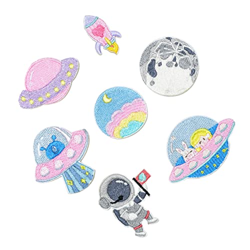 DOITOOL 3 Sätze 8 Stück Diy-patch Patches Thematisiert Hochzeit Flecken Aufkleber Kleidung Planet Party Dekorativ Platz Für Dekorationen Rosa Polyester von DOITOOL