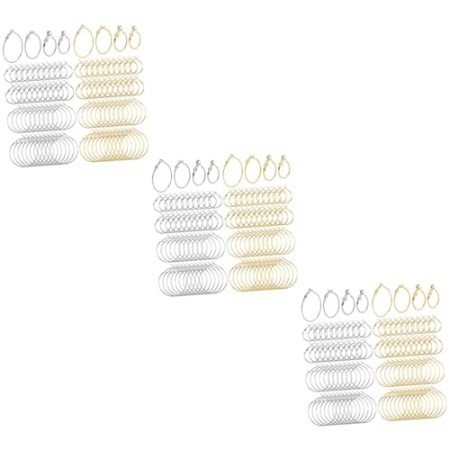 DOITOOL 3 Sätze Alloy -runde Ohrringe Goldene Creolen Herstellung Schmuckbefund Befunde Für Runde Ohrringe Silberne Creolen Ohrringe, Perlenreifen Legierung 96 Stück * 3 DOITOOL 3 Sätze Alloy -runde Ohrringe Goldene Creolen Herstellung Schmuckbefund Befunde Für Runde Ohrringe Silberne Creolen Ohrringe, Perlenreifen Legierung 96 Stück * 3 von DOITOOL
