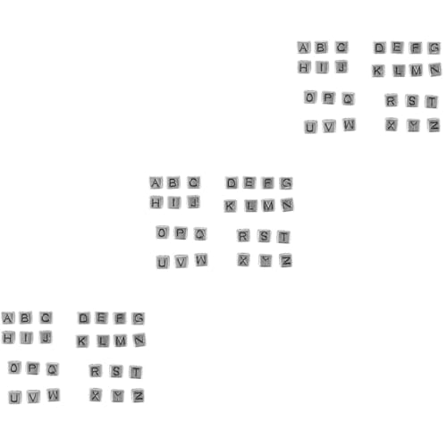 DOITOOL 3 Sätze Alphabet-perlen Brief Armband Große Lochperlen Für Die Schmuckherstellung Perlenzauber Diy Handgefertigte Perlen Schmuckherstellung, Quadratische Perle Silber 300 Stück * 3 von DOITOOL