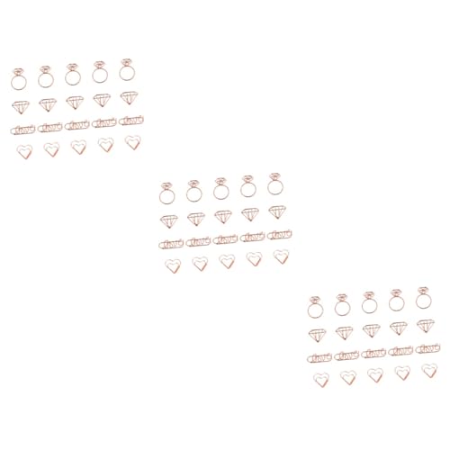 DOITOOL 3 Sätze Cartoon Büroklammern Ring Diamant Herz Und Liebesform Kreative Lesezeichen Für Büro Schule Und Notizen Verschiedene Designs Pro Packung 20 Stück * 3 von DOITOOL