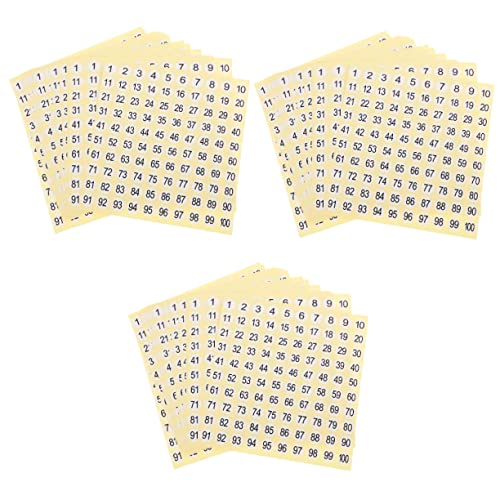 DOITOOL 3 Sätze Digitale Aufkleber Runde Etiketten Aufkleber Mit Runden Zahlen Schüttgut Kleine Kreisaufkleber Selbstklebende Runde Zahlenetiketten Kupferplattenaufkleber 15 Blätter * 3 von DOITOOL