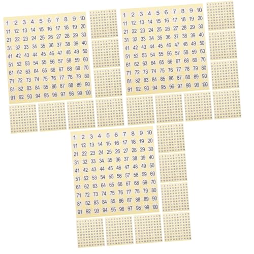 DOITOOL 3 Sätze Digitales Etikett Nummernaufkleber Aus Papier Runden Aufkleber Mit Kleinen Nummern 1-100 Aufkleber Nummernaufkleber 1-100 Etiketten Beschichtetes Papier 15 Blätter * 3 von DOITOOL