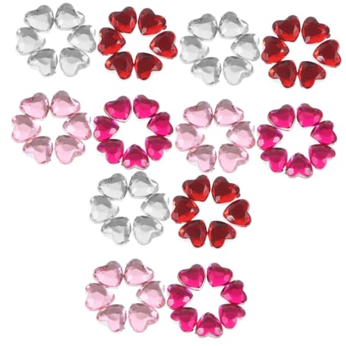 DOITOOL 3 Sätze Diy Herzform Strasssteine Acryl Dekorationssteine Für Handyhüllen Kleidung Und Bastelprojekte Und Hochzeiten Und Designs 400 Stück * 3 von DOITOOL