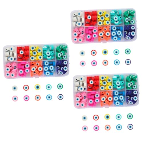 DOITOOL 3 Sätze Diy Perlen Set Böses Auge Perlen Polymer Für Schmuckherstellung Armbänder Und Leicht Und Langlebig Für Kreative Bastelprojekte 150 Stück * 3 von DOITOOL