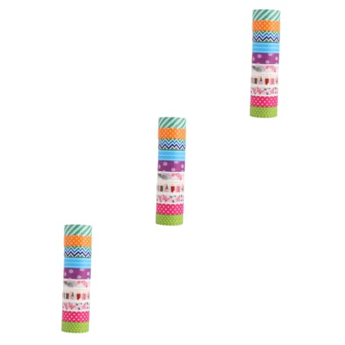 DOITOOL 3 Sätze Diy Washi Tape Dekoratives Papierklebeband Für Tagebuch Scrapbooking Geschenkverpackung Bunte Handreißbare Klebebänder Für Kreative Projekte Und 10 Rollen * 3 von DOITOOL