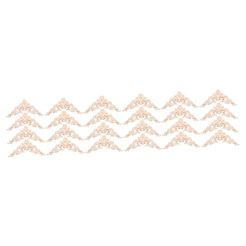 DOITOOL 3 Sätze Eckblume Aus Massivholz Aufwendig Rand Retro Dekorativ Blumen- Dekorationen Möbeldekoration Akzente Kanten Möbel Geschnitzte Applikation Bausatz Hölzern Beige 8 Stücke * 3 von DOITOOL