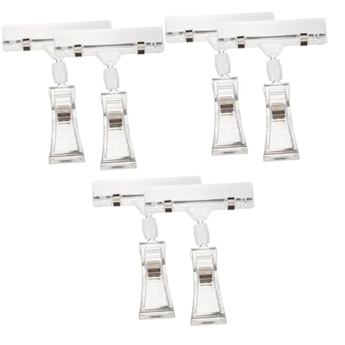 DOITOOL 3 Sätze Etikettenhalter Namens Preisetiketten Clips Drehbarer Preisschild Clip Doppelter Warenpreis Clip Seitliche Display Clips Für Den Einzelhandel Preisdisplay Halter 2 Stück * 3 von DOITOOL