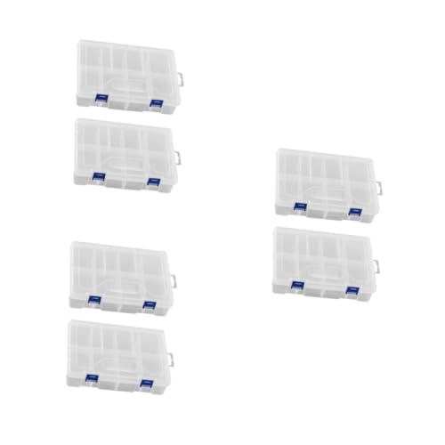 DOITOOL 3 Sätze Fächer Aufbewahrungsbox Transparente Kunststoffbox Für Schmuck Elektronik Und Kleine Gegenstände Doppellagig Und Tragbar Weiß 2 Stücke * 3 von DOITOOL