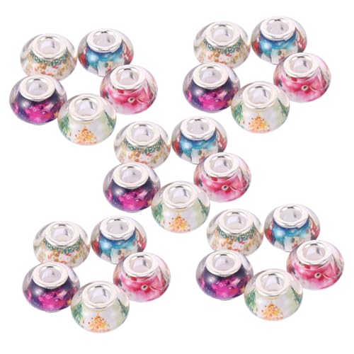 DOITOOL 3 Sätze Große Loch Resin Art Schmuck Charms Perlen Spacer Mit Blumenmuster Für Diy Armband Und Halskettenherstellung 100 Stück * 3 von DOITOOL
