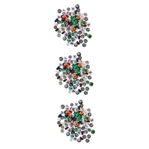 DOITOOL 3 Sätze Halloween Polymer Clay Spacer Beads Diy Perlen Für Schmuckherstellung Bunte Abstandsperlen Für Armbänder Und Schlüsselanhänger Für Kreative Bastelprojekte 100 Stück * 3 von DOITOOL