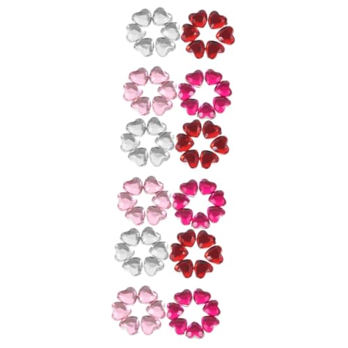 DOITOOL 3 Sätze Herzförmige Diamantschmuckzubehör Strasssteine Reiz Farbig Basteln Bastelset Strassverzierungen Für Bastelarbeiten Herz Flache Rückseiten Herz Zubehör Acryl 400 Stück * 3 von DOITOOL