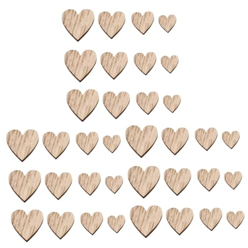 DOITOOL 3 Sätze Holzscheiben Herzform Diy Bastelmaterialien Für Heim Und Wohnraumdeko Natürliche Holzherzen Zur Kreativen Gestaltung Für Hochzeiten Und Feiertagsdekorationen 200 Stücke * 3 von DOITOOL