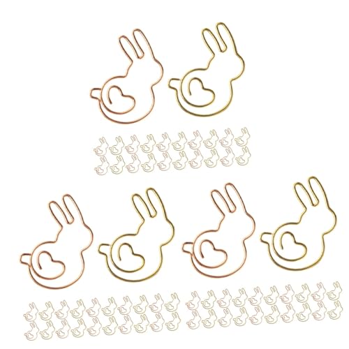 DOITOOL 3 Sätze Kaninchenpapierklammer Lesezeichenclip Liebenswert Lustige Süße Büroklammern Handwerk Büroklammer Multi-gebrauchspapierclips Kleine Papierklammern Stahl 30 Stück * 3 von DOITOOL