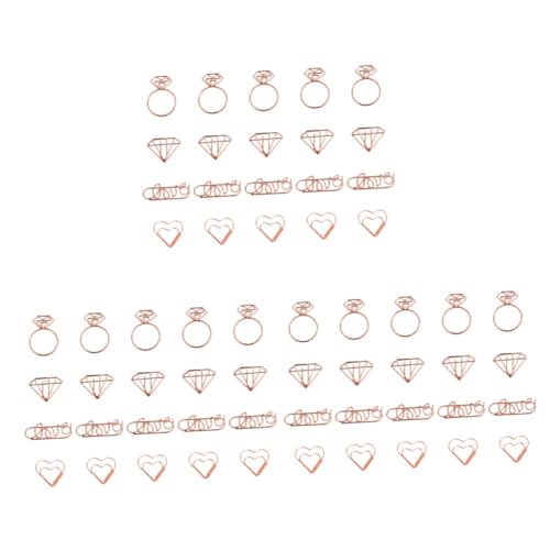 DOITOOL 3 Sätze Kreative Büroklammern Form Von Ring Diamant Herz Und Love Lesezeichen Clips Für Büro Schule Notizbuch Und Scrapbooking Für Notizen Und Kalender 20 Stück * 3 von DOITOOL