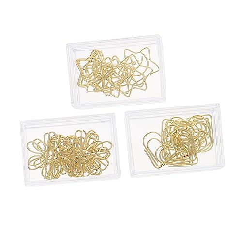 DOITOOL 3 Sätze Kreative Büroklammern Gold Dekorative Metallklammern Für Dokumente Karten Und Fotos Für Büro Schule Und Zuhause 30 Stück * 3 von DOITOOL