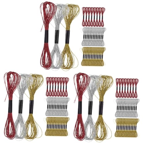 DOITOOL 3 Sätze Metallic Stickgarn Strängige Farbige Stickgarn Für Diy Nähzubehör Für Handarbeiten Und Kreuzstich 36 Rollen * 3 von DOITOOL