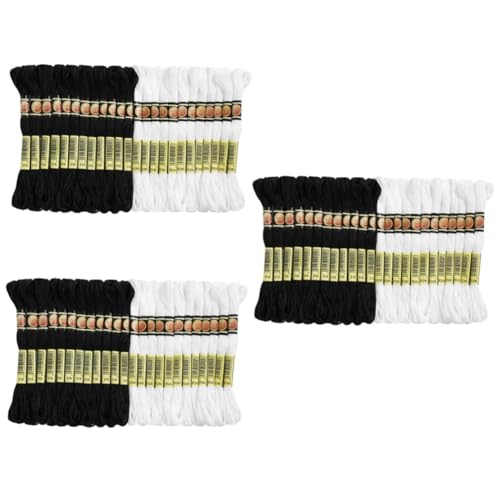 DOITOOL 3 Sätze Multifunktionale Stickgarne Lange Schwarze Und Weiße Stickfäden Für Diy Handstickerei Kreuzstich Und Bastelprojekte 24 Stück * 3 von DOITOOL
