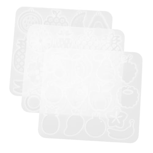 DOITOOL 3 Sätze Ohrringform Ohrringe Bausätze Schlüssel Ergebnisse Anhänger groß Fruchtschimmel Erdbeer-Fondantform Schmuckformen für Epoxidharz Halskettenform aus Harz Kieselgel Weiß von DOITOOL
