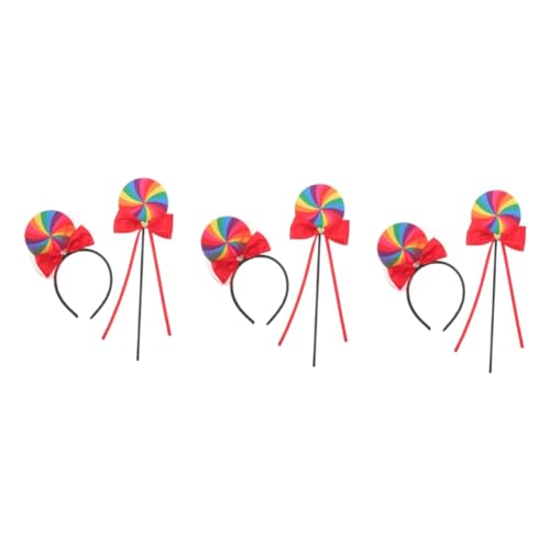 DOITOOL 3 Sätze Party Haarzubehör Regenbogen-Haarspangen Regenbogenparty Regenbogen-Accessoires Regenbogen-Stirnband Stirnband- Haarband mit Regenbogen- Plastik von DOITOOL