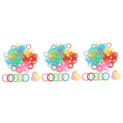 DOITOOL 3 Sätze Plastikring Schild Karteikarten Form Scrapbooking Sammelalbum Farbe Notebook -bindemittel Ringe Buchbinderringe Buchringe Binden Blattringe Bürobuch Klingelt 120 Stück * 3 von DOITOOL