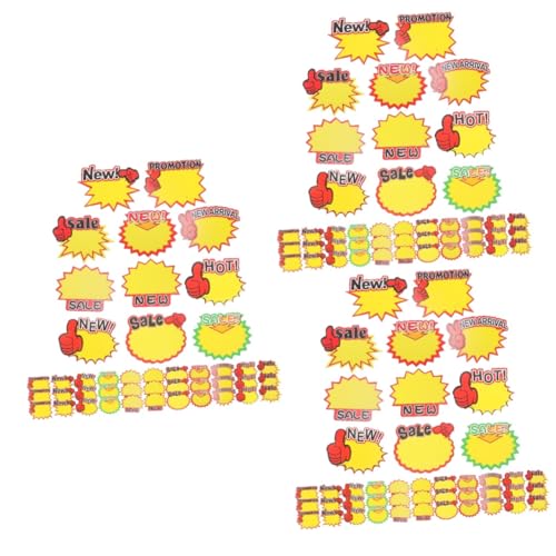 DOITOOL 3 Sätze Preis Schild Einzelhandelsetiketten Entfernbare Etiketten Schilder Für Einzelhandelsgeschäfte Display-tags Für Den Einzelhandel Supermarkt Liefert Papier 600 Stück * 3 von DOITOOL