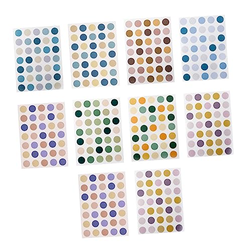 DOITOOL 3 Sätze Punktaufkleber Farbige Punktetiketten Kreise Kleine Runde Aufkleber Punkte Bunte Aufkleber Scrapbook Tagebuchaufkleber Code 20 Blätter * 3 Zufällige Farbe von DOITOOL