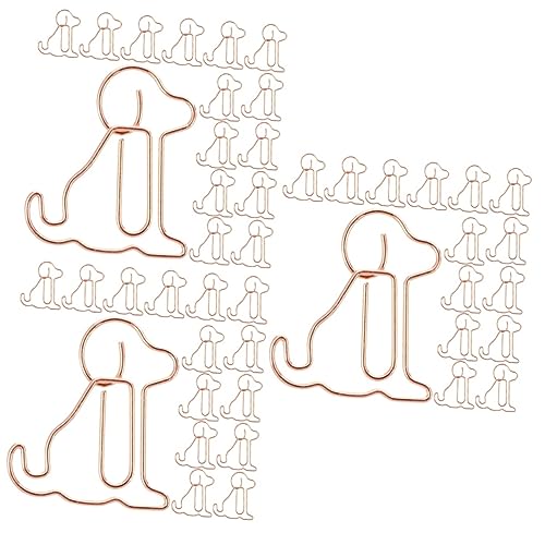 DOITOOL 3 Sätze Rose Gold Welpenpapierklammer Süße Büroklammern Papierklemmen Büroklammer Befestigen Cartoon-büroklammer Papierclips Büroklammern Süß Roségold Metall 50 Stück * 3 von DOITOOL