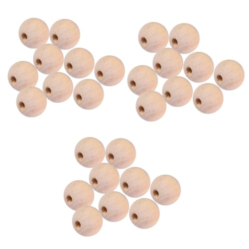 DOITOOL 3 Sätze Runde Holzperlen Naturfarbe Für Diy Schmuck Und Bastelprojekte Für Dekorationen Und Kreative Ideen 300 Stück * 3 von DOITOOL