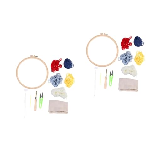 DOITOOL 3 Sätze Rundes Punch Stickerei Set für Anfänger Diy Stickrahmen mit Holzgriff Farbenfrohen und Anleitung für Kreative Bastelprojekte zu Hause Lighthouse Muster von DOITOOL