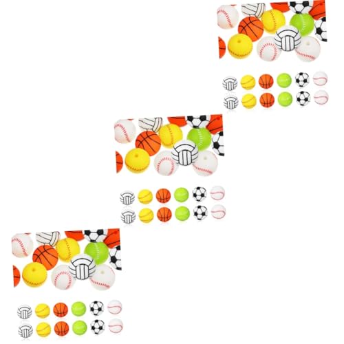 DOITOOL 3 Sätze Silikonperlen Perlen Für Armbänder Drilled Beads Für Diy Schmuckherstellung Basketball Fußball Baseball Volleyball Vielseitige Bastelperlen 30 Stück * 3 von DOITOOL