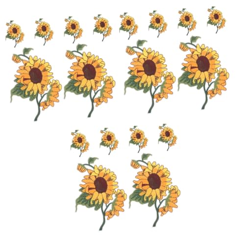 DOITOOL 3 Sätze Sonnenblumen Tuch Aufkleber Flecken Für Patch Sonnenblumen-applikationen Kleidungsflicken Nähen Süßer Fleck Aufnäher Süß Sonnenblumen-stoffaufnäher Vlies Gelb 6 Stück * 3 von DOITOOL