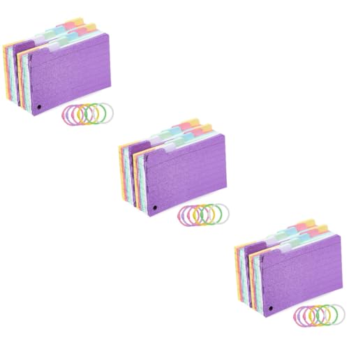DOITOOL 3 Sätze Spule Notizblock Notizkarten Mit Ringen Beringt Loch Linierte Karteikarten Karten Studieren Karteikarten Mit Ring Spiral- Gestanzt Papier Zufällige Farbe 300 Blatt*3 von DOITOOL