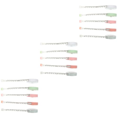 DOITOOL 3 Sätze Teiliges Mini Maßband Flexibles Einziehbares Maßband Blau Grün Weiß Und Hellrosa Für Nähen Und Körpermaße Kompakt Und Leicht Für Unterwegs 5 Stück * 3 von DOITOOL