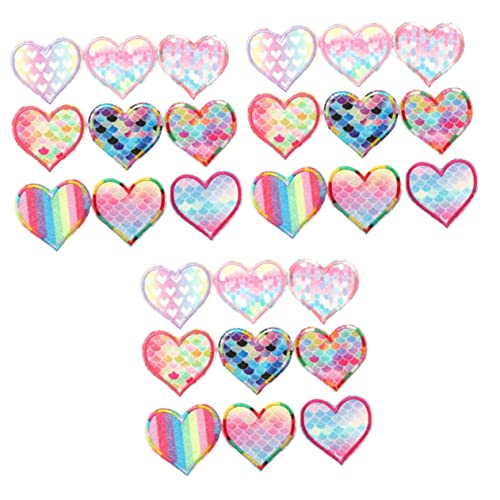 DOITOOL 3 Sätze Teiliges Set Herzförmige Stickerei Patches Bunte Applikationen Für Diy Kleidung Zum Aufbügeln Und Dekorieren Von Shirts Jeans Taschen Und Mehr 9 Stücke * 3 von DOITOOL