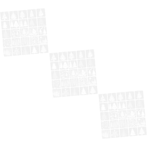 DOITOOL 3 Sätze Teiliges Weihnachtsbaum Malvorlagen Set Pet Für Wiederverwendbare Schablonen Für Diy Projekte Geeignet Für Wand Und Fensterdekorationen 25 Stücke * 3 von DOITOOL