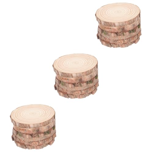 DOITOOL 3 Sätze Unbehandelte Holzscheiben Für Bastelarbeiten Runde Naturholzscheiben Für Diy Hochzeitsdekoration Und Projekte 6 Stück * 3 von DOITOOL