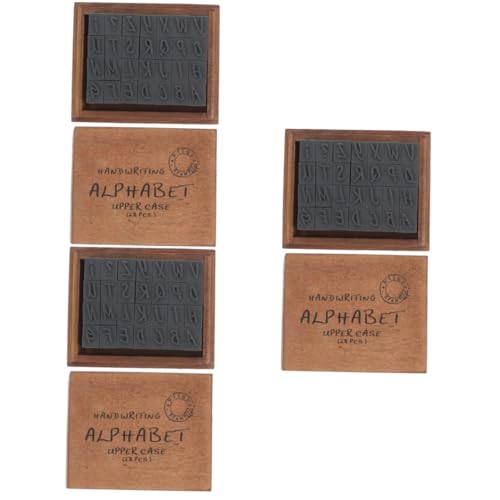 DOITOOL 3 Sätze Vintage Holzbuchstaben Stempelset DIY Stempel für Scrapbooking Kartenherstellung und Bastelprojekte Leicht und Tragbar für Kreative Bastler von DOITOOL
