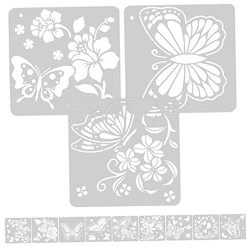 DOITOOL 3 Sätze Wandmalerei Vorlage Schmetterlingsschablonen Zum Malen Von Schmetterlingsdekorationen Zeichnen Malschablonen Schmetterlingsschablone Große Bastelvorlagen 12 Blätter * 3 von DOITOOL