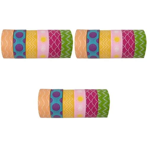 DOITOOL 3 Sätze Washi Tape Bunte Dekorative Klebebänder Für Diy Einzigartige Designs Für Scrapbooking Verpackung Journals Und Kunstprojekte Mix Stilrichtungen 6 Rollen * 3 von DOITOOL