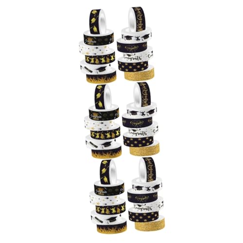 DOITOOL 3 Sätze Washi-tape-ästhetik Farbig Dekoration Abschlussband Dekorateure Abschlussschalbenbuchaufkleber Tagebuchband Klebeband Für Scrapbooking Bastelset Flüsterpapier 12 Rollen * 3 von DOITOOL